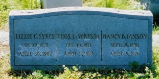 Sykes Ianson Headstone