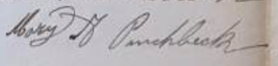 Mary Ann Pinchbeck signature