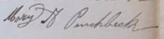 Mary Ann Pinchbeck signature